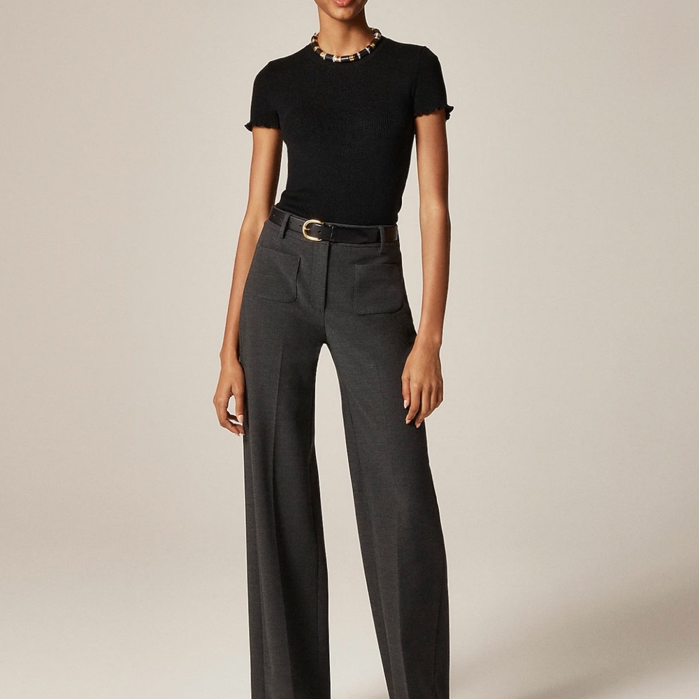 J. Crew Charcoal Wide-Leg Women's Pants